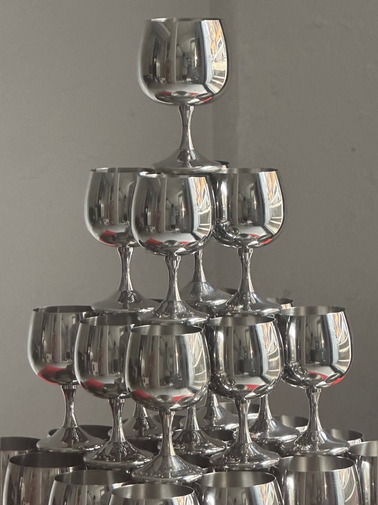 Italienske Vintage Stålglas - Rødvin