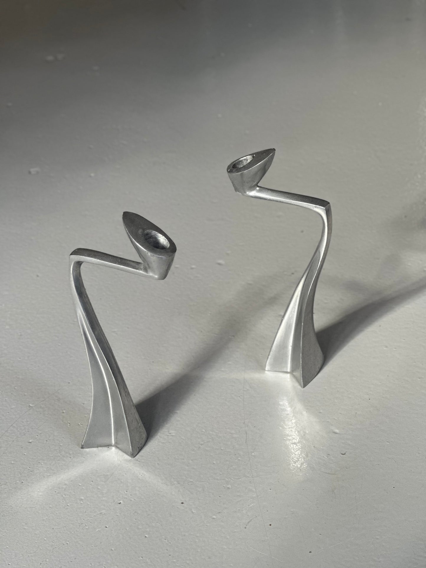 Vintage ‘SWAN’ Lysestager I Aluminium