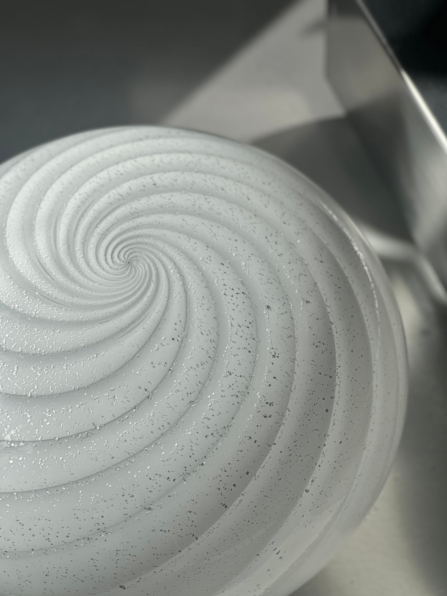 Vintage Murano Pendel - Metallic White