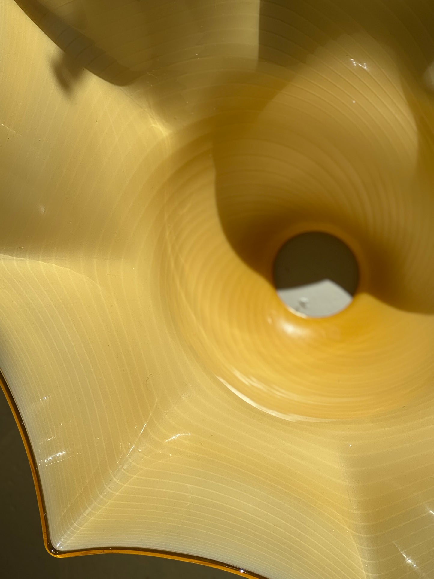 Vintage Murano Swirl Pendel - Creme/Karamel