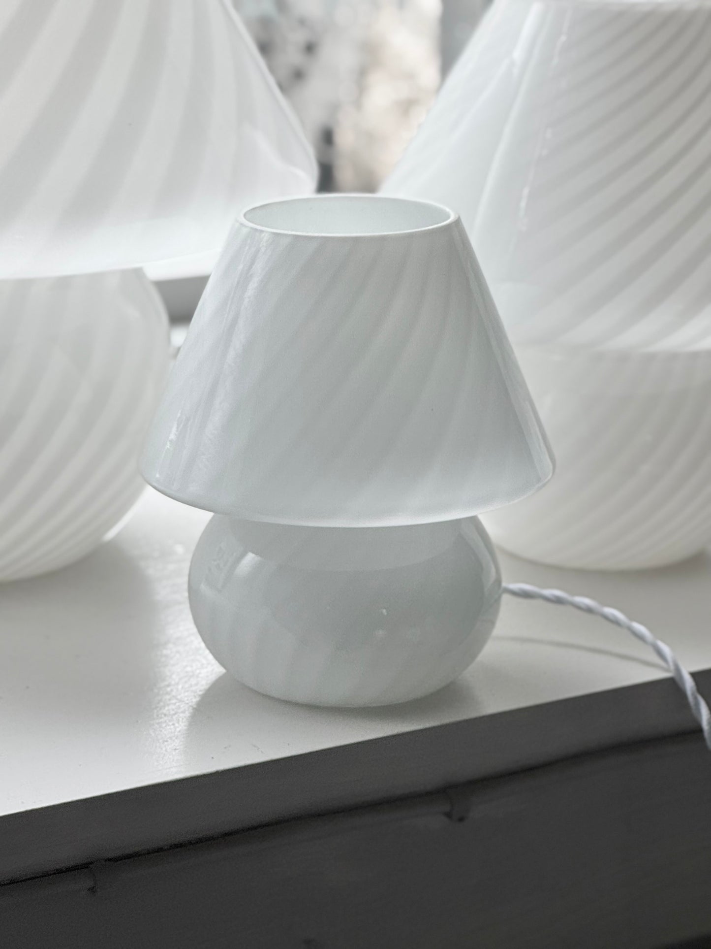 Vintage Murano Swirl Mushroom Bordlampe - Mini