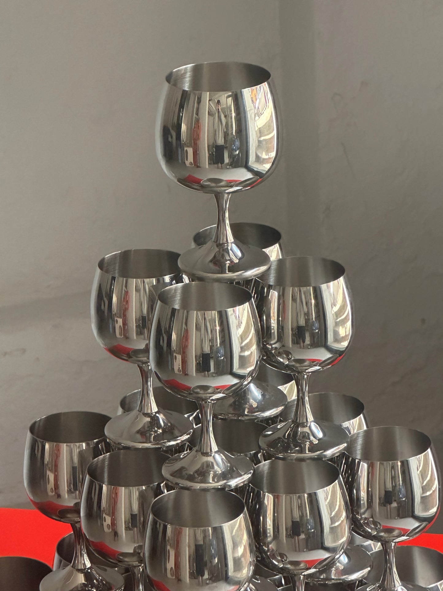 Italienske Vintage Stålglas - Rødvin