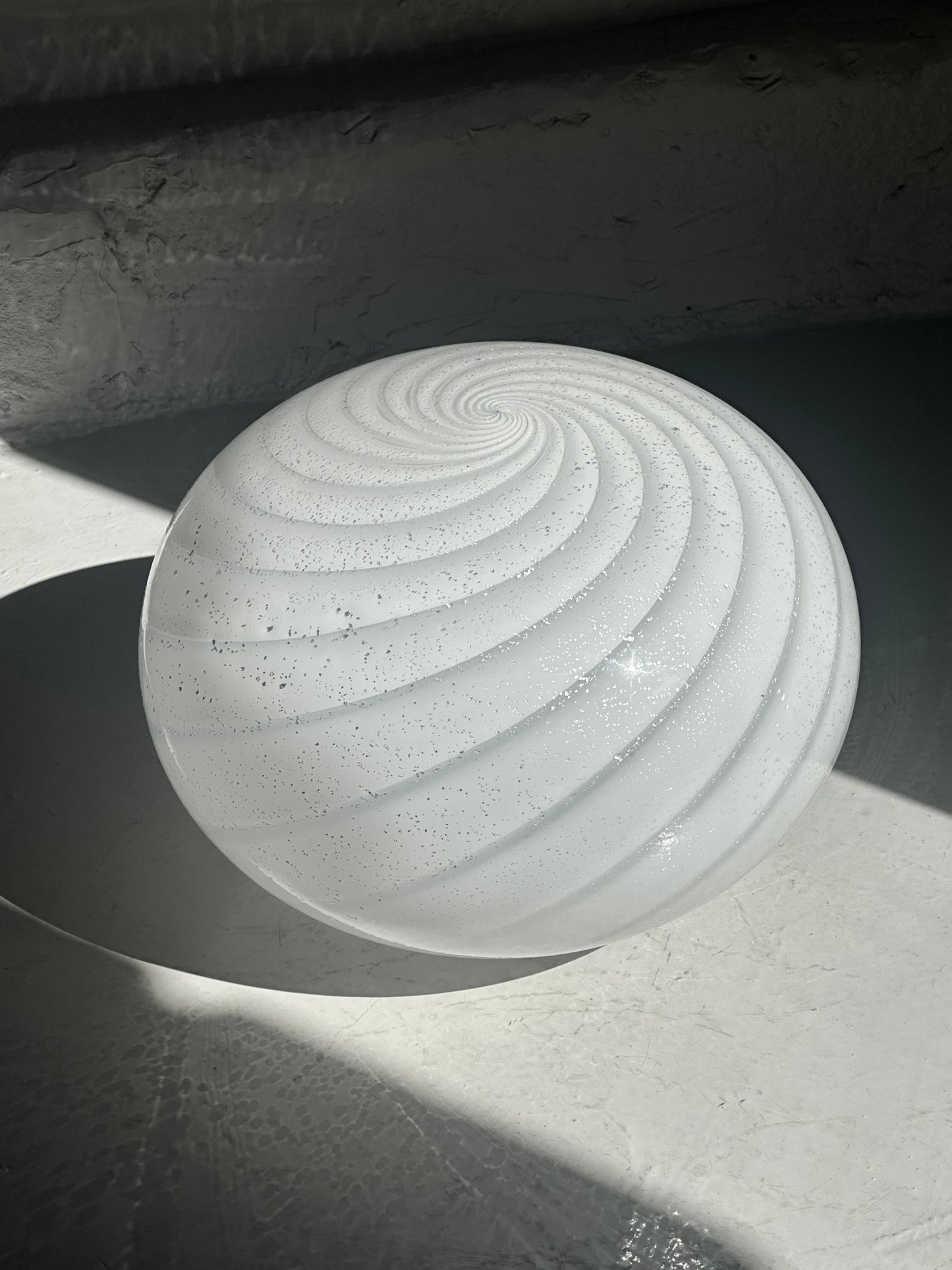 Vintage Murano Pendel - Metallic White