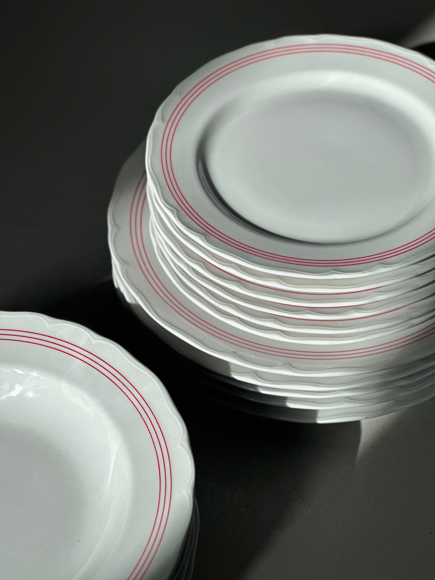 Vintage Bistro Stel - Triple Rød Kant