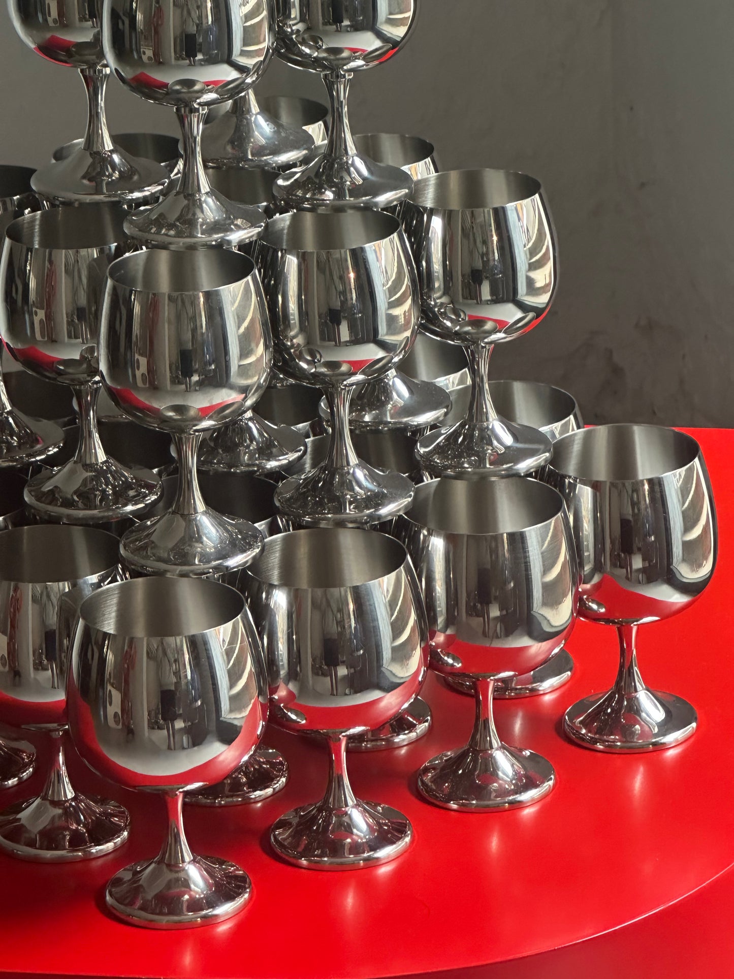 Italienske Vintage Stålglas - Hvidvin