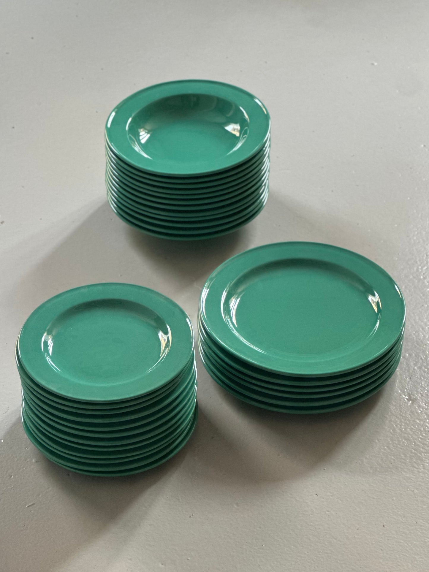 Chunky Italienske Vintage Tallerkener - Grøn