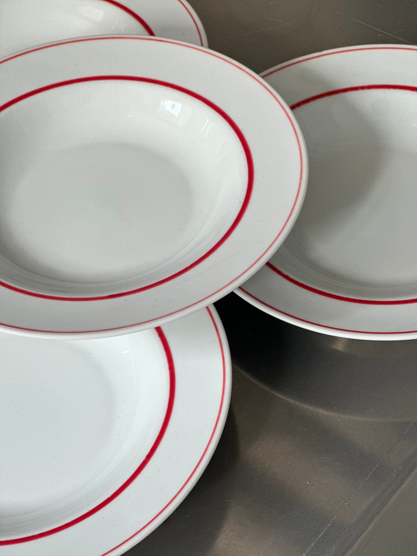 Dybe Vintage Bistrotallerkener - Rød