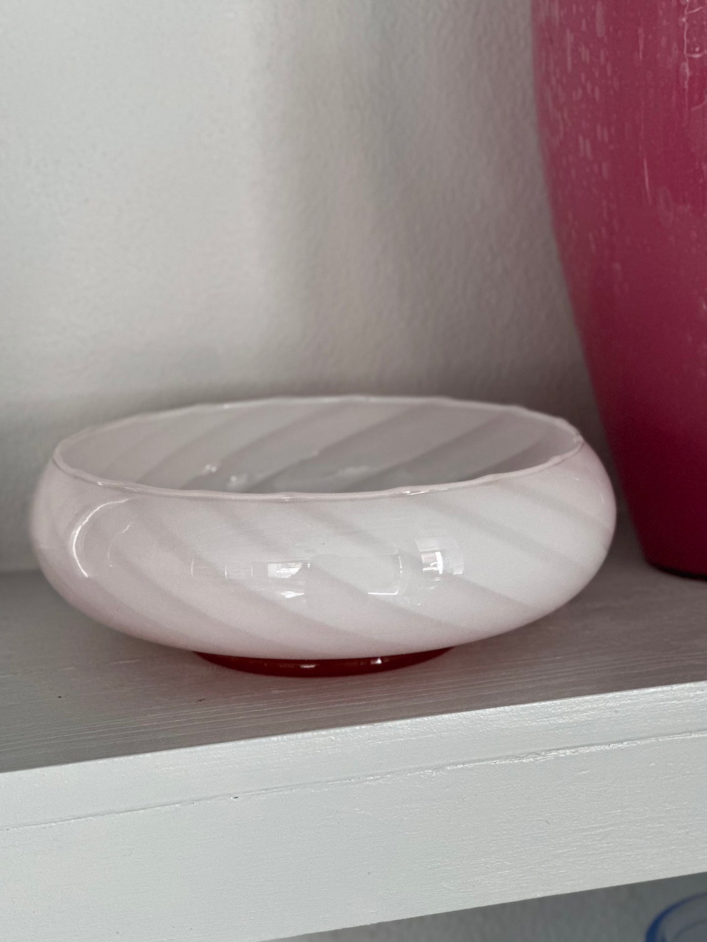 Lyserød Vintage Murano skål