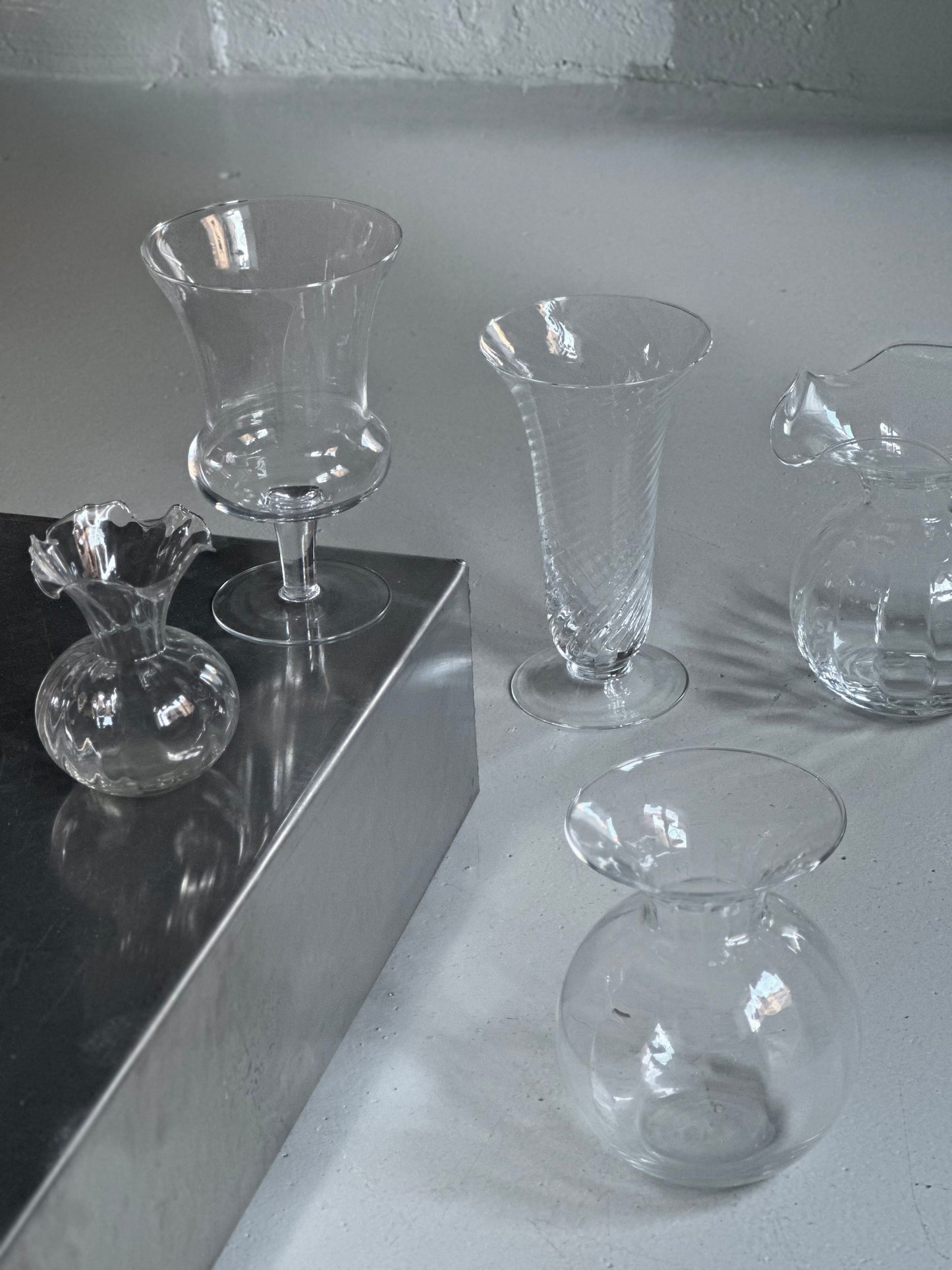 Italiensk Glas Vase m. Paneler