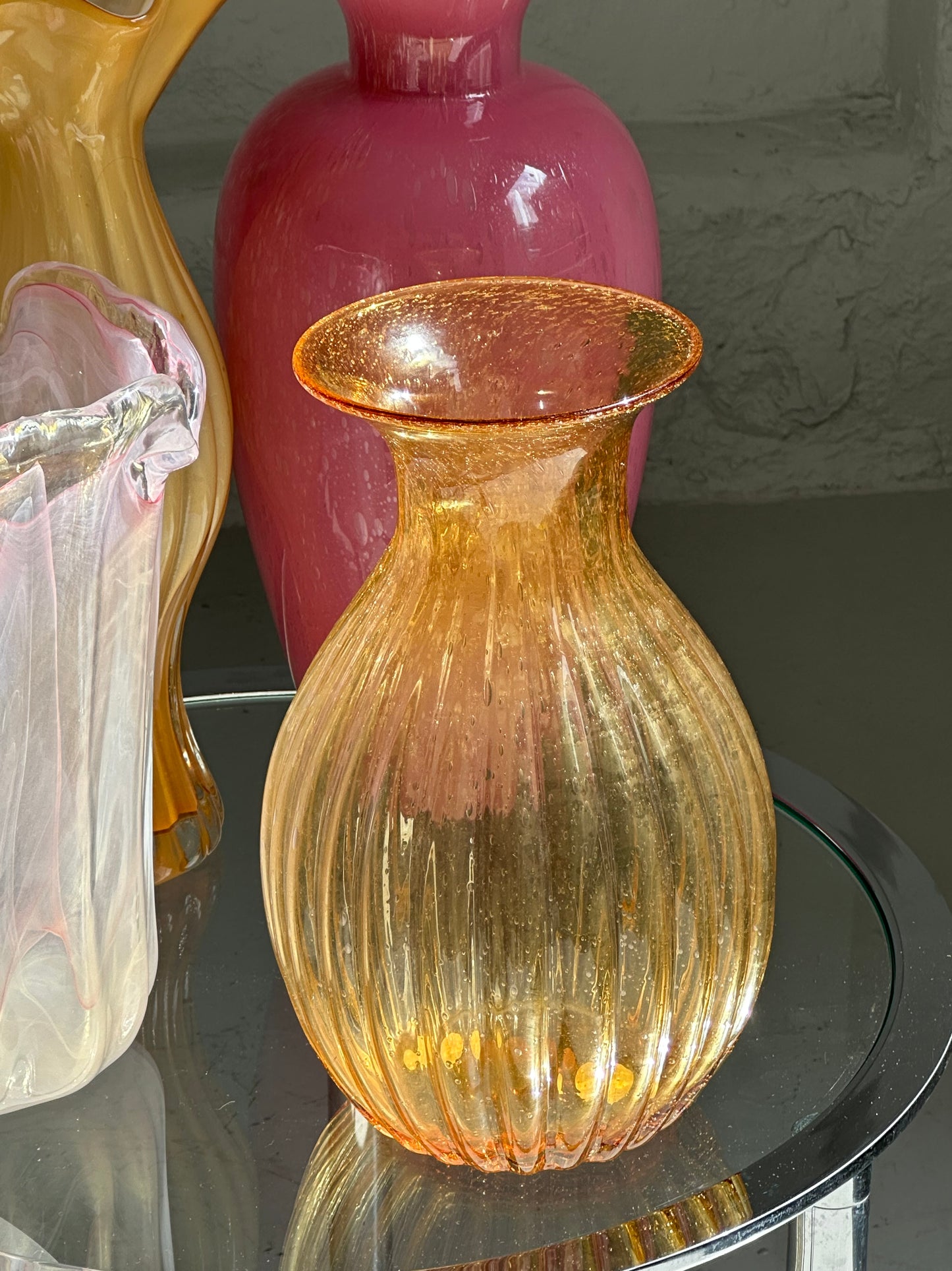 Vintage Murano Vase - Ravfarvet