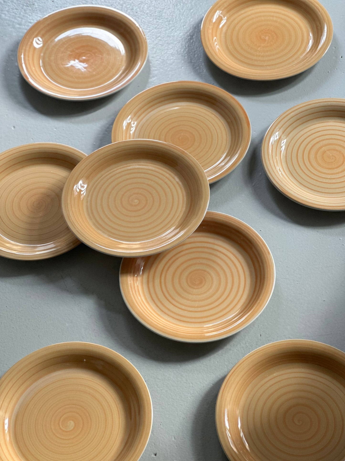 Italienske Swirl Tallerkener - Gul