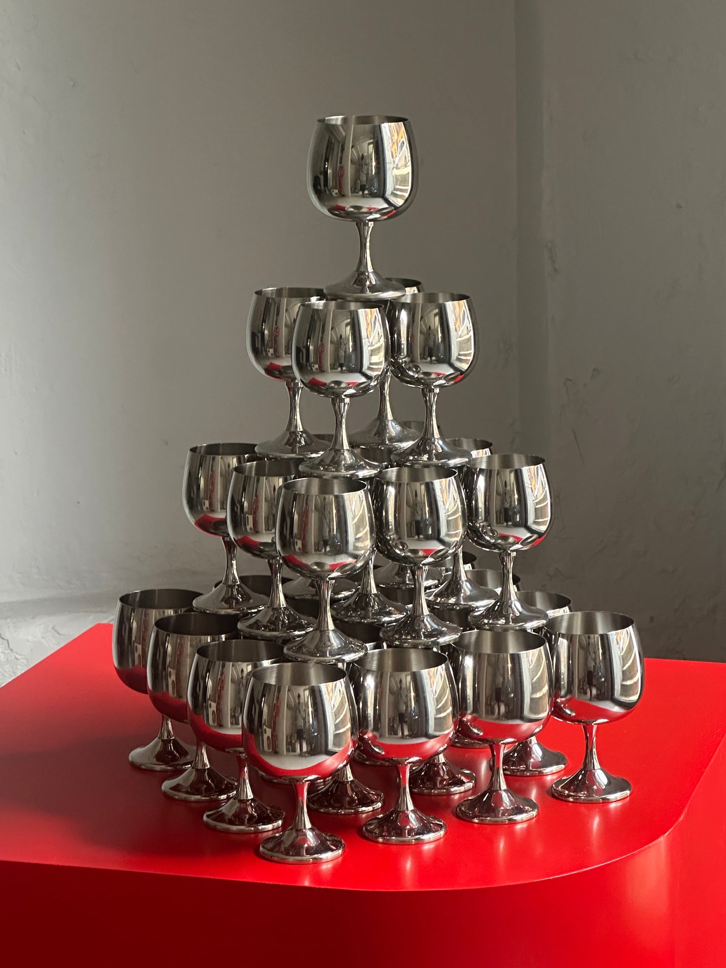 Italienske Vintage Stålglas - Hvidvin