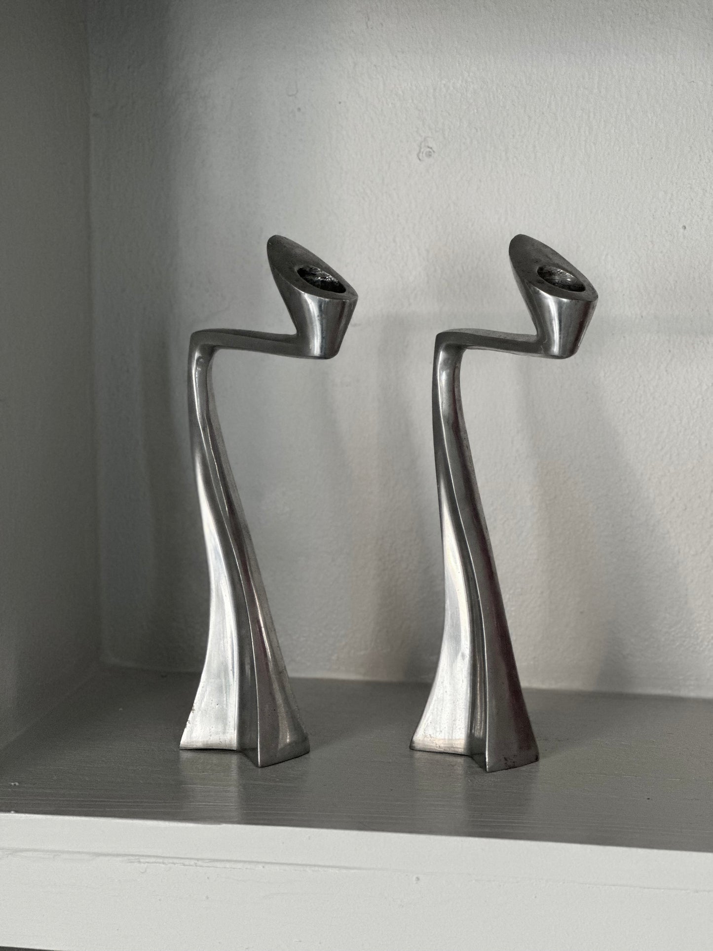 Vintage Aluminium Lysetager