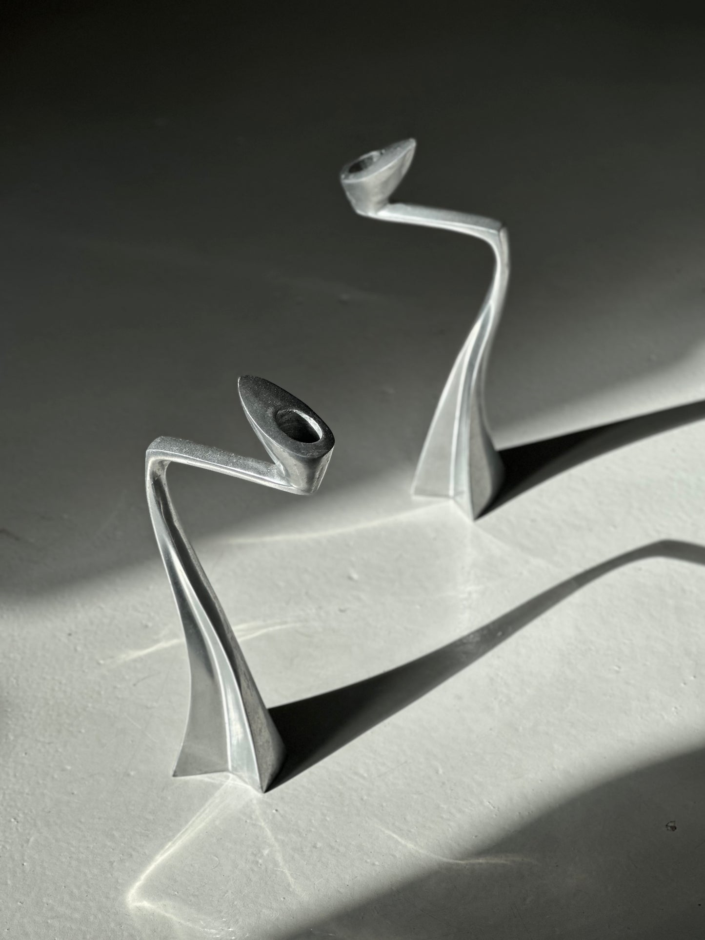 Vintage Aluminium Lysetager