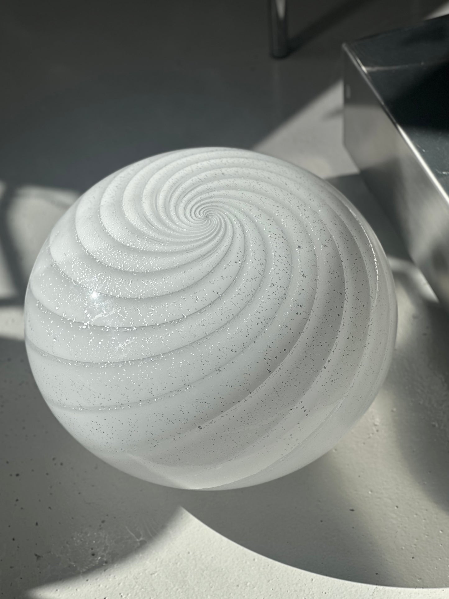 Vintage Murano Pendel - Metallic White