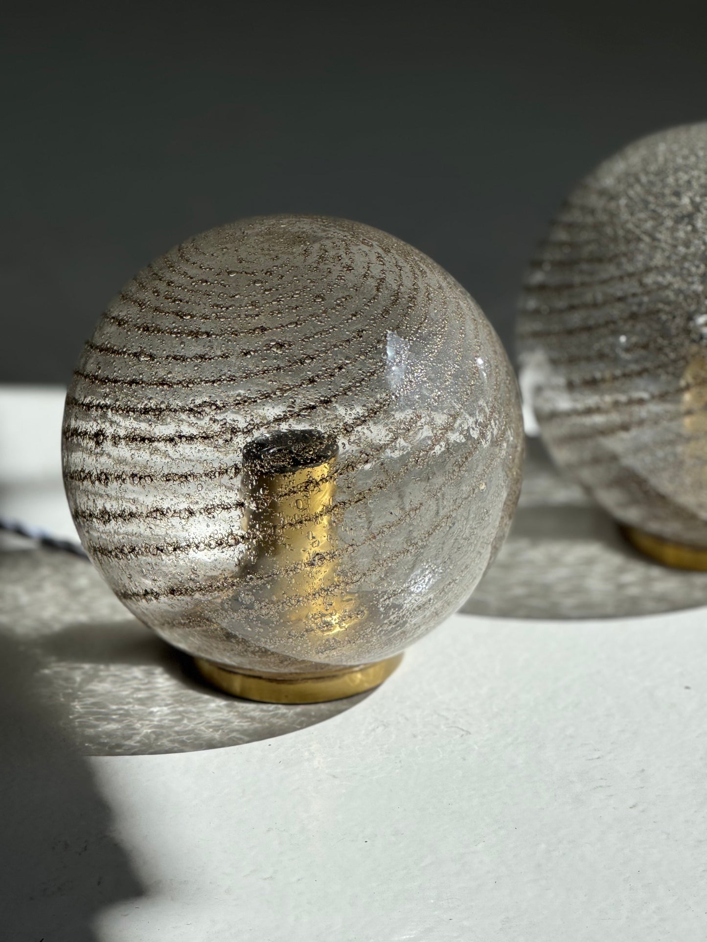 2 stk Vintage Murano Swirl Bordlamper
