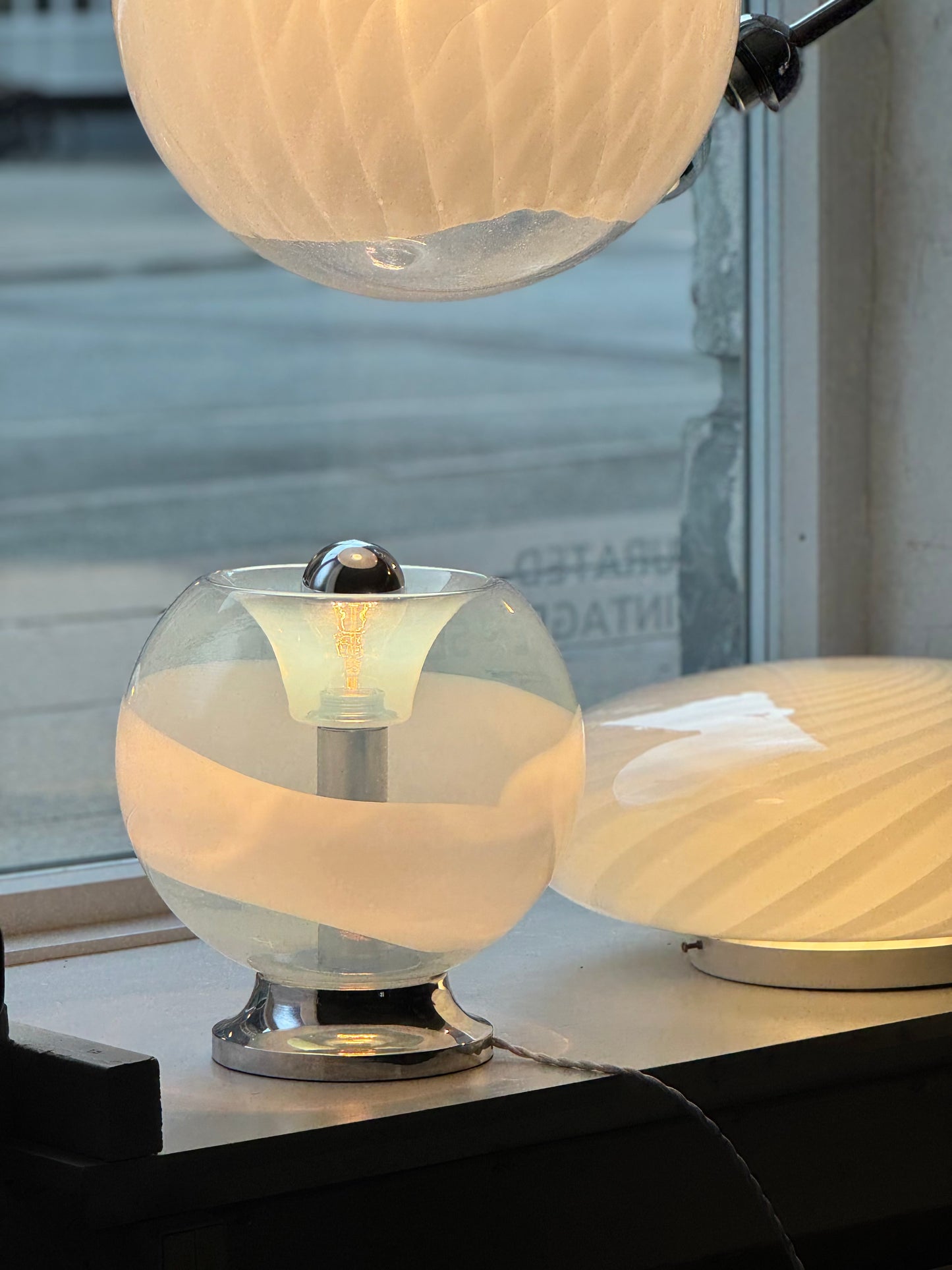 Vintage Murano x Krom Bordlampe