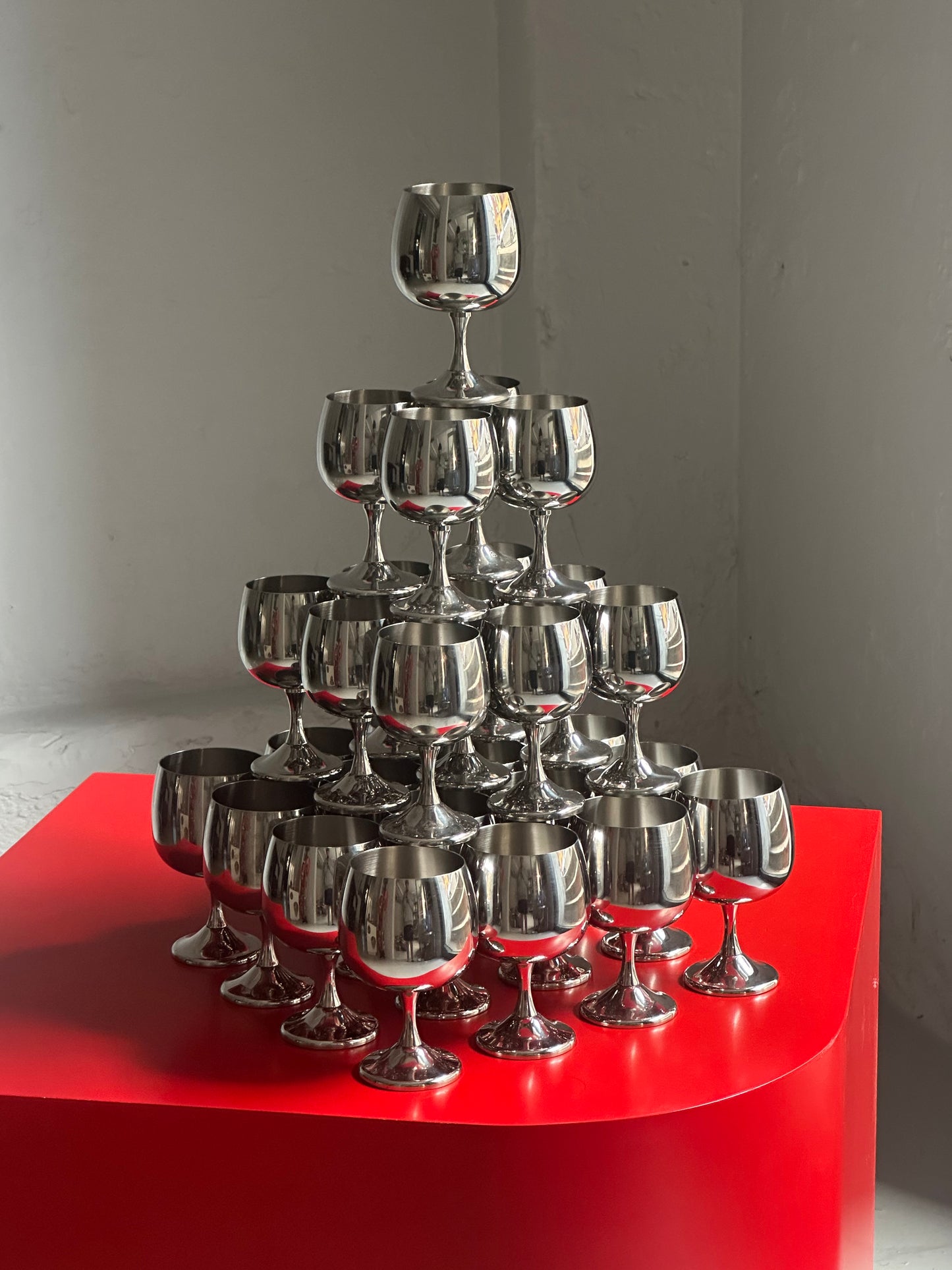 Italienske Vintage Stålglas - Rødvin