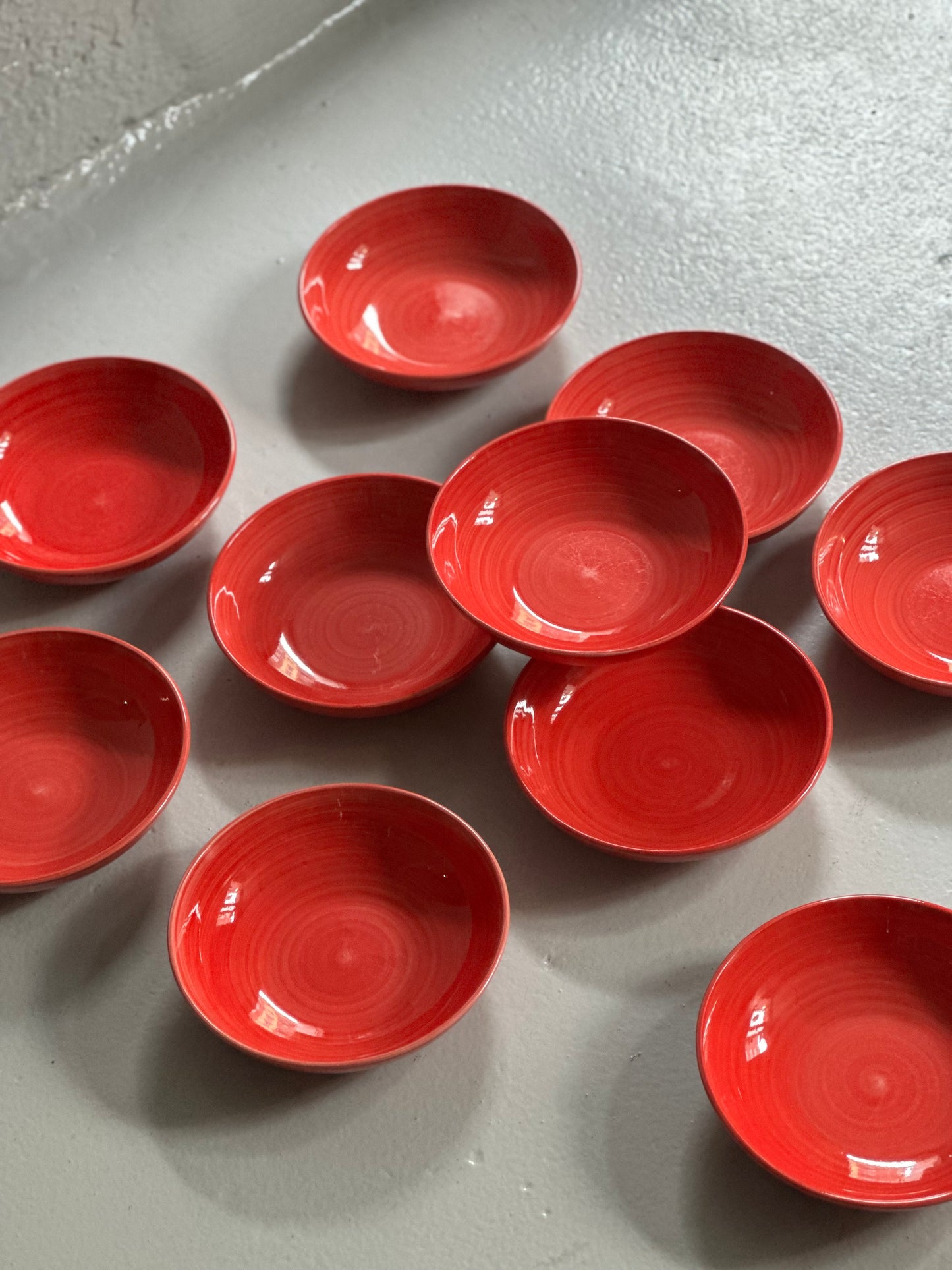 Italienske Swirl Tallerkener - Rød