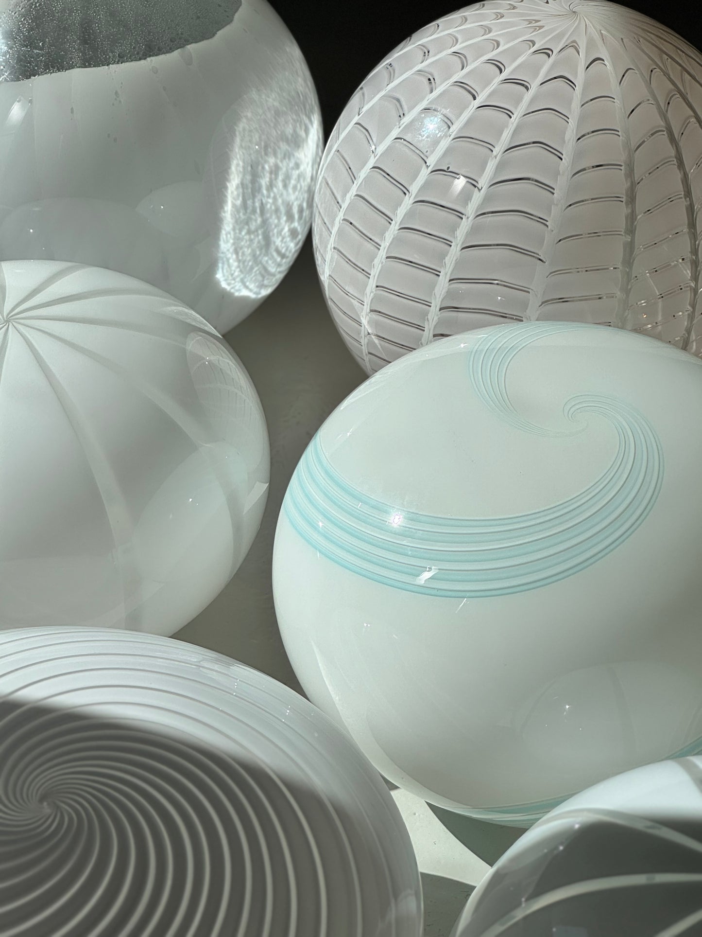 Vintage Murano Swirl Pendel - Lyseblå