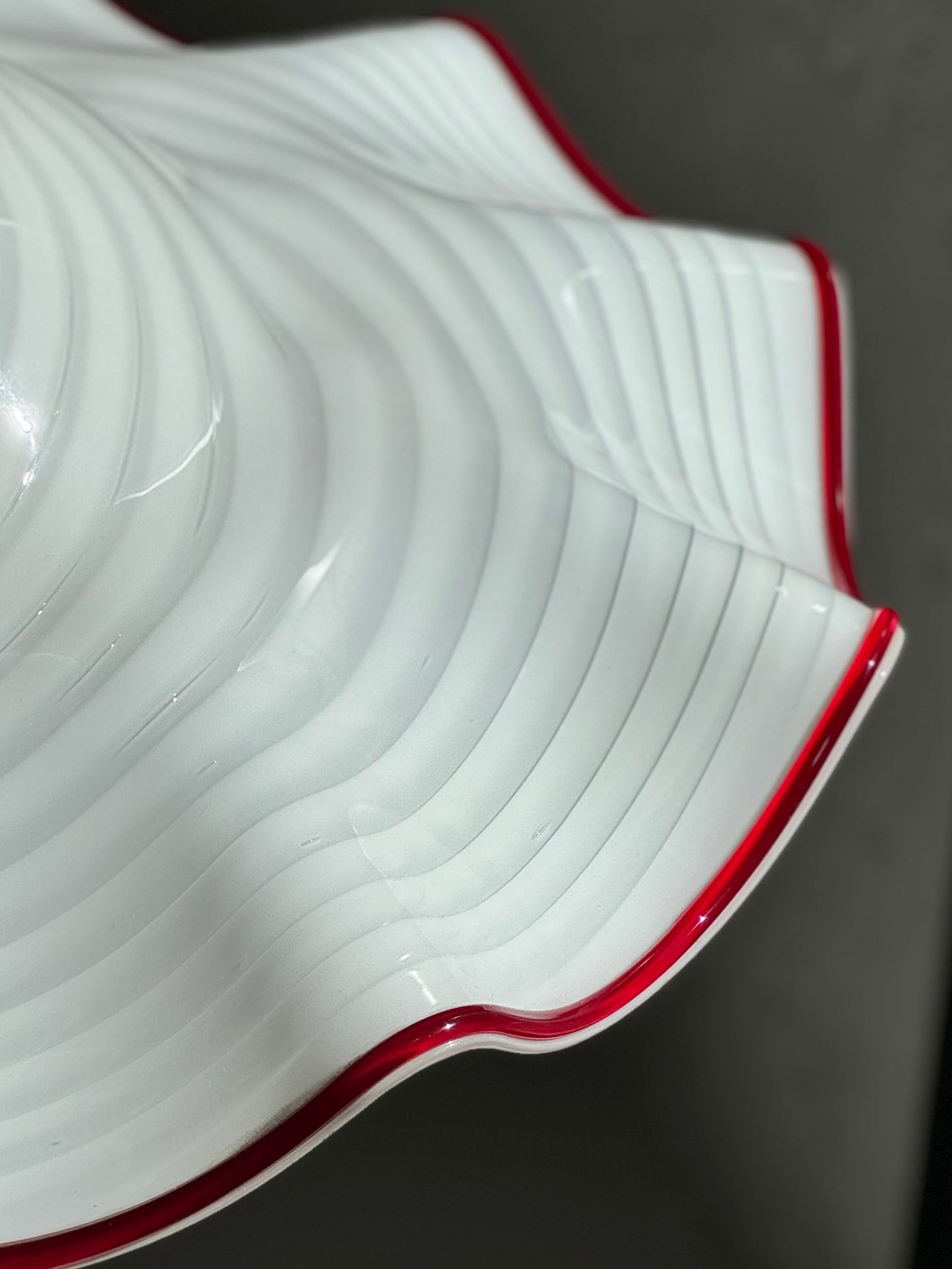Vintage Murano Flæse Pendel - Rød Kant