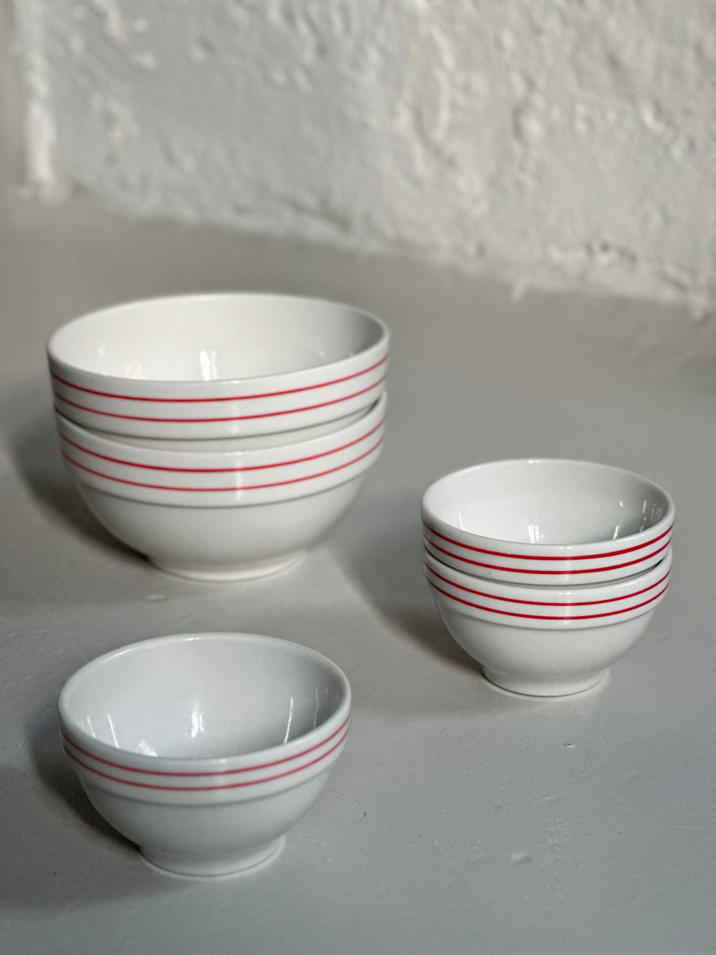 Italiensk Bistro Stel - Dobbelt Rød Kant