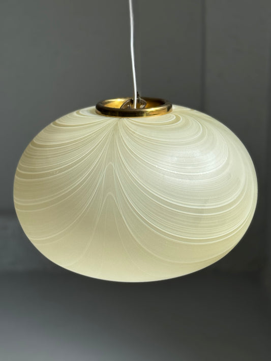 Vintage Murano Swirl Pendel - Creme