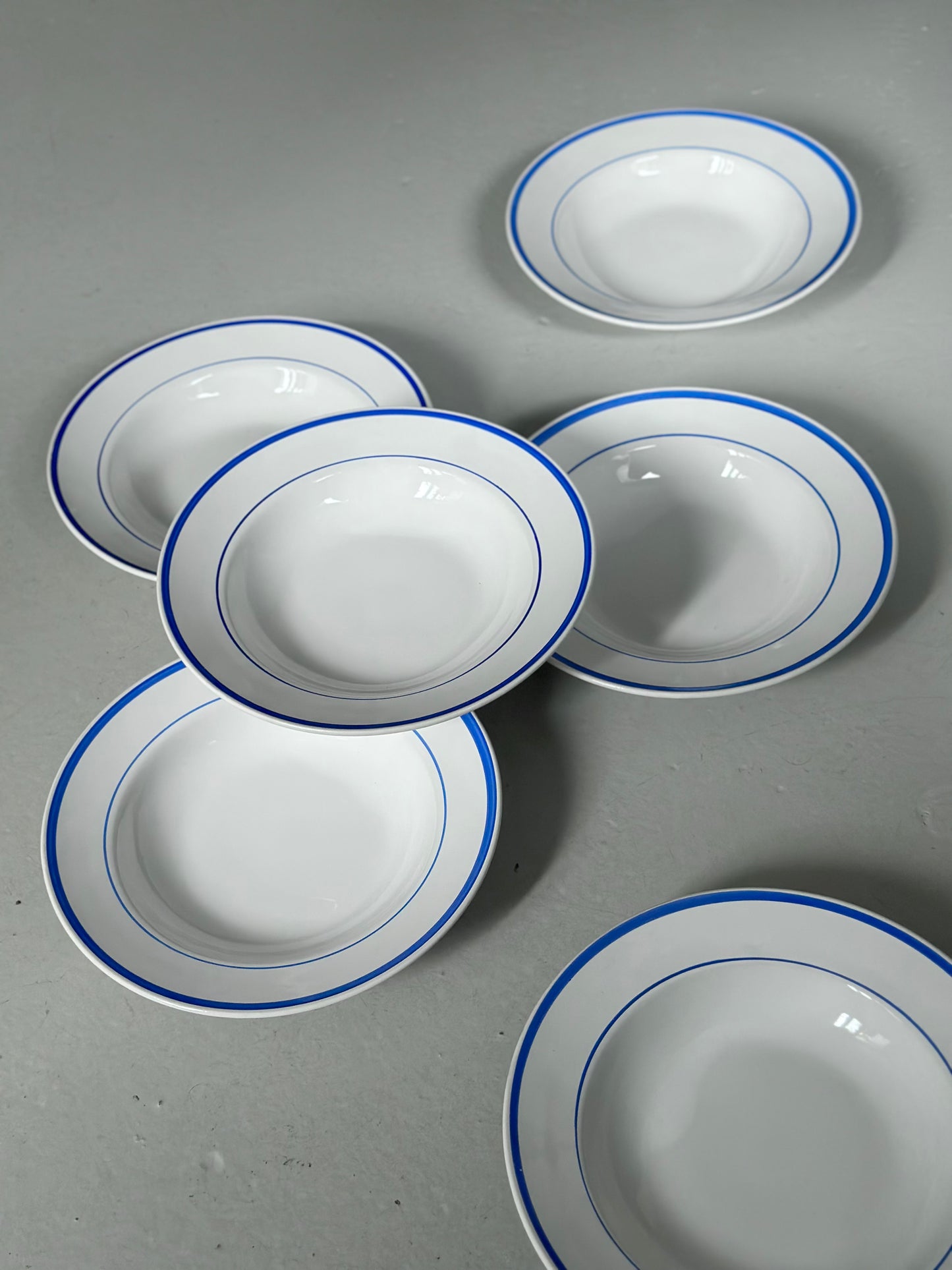 Italienske Vintage Bistro Tallerkener - Blå