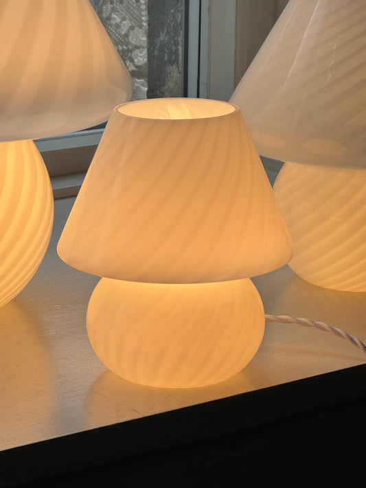 Vintage Murano Swirl Mushroom Bordlampe - Mini