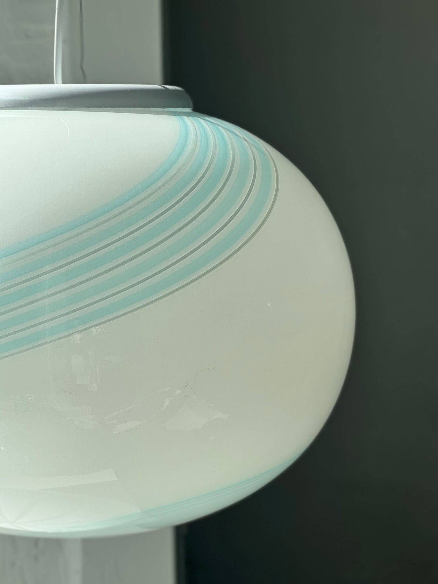 Vintage Murano Swirl Pendel - Lyseblå