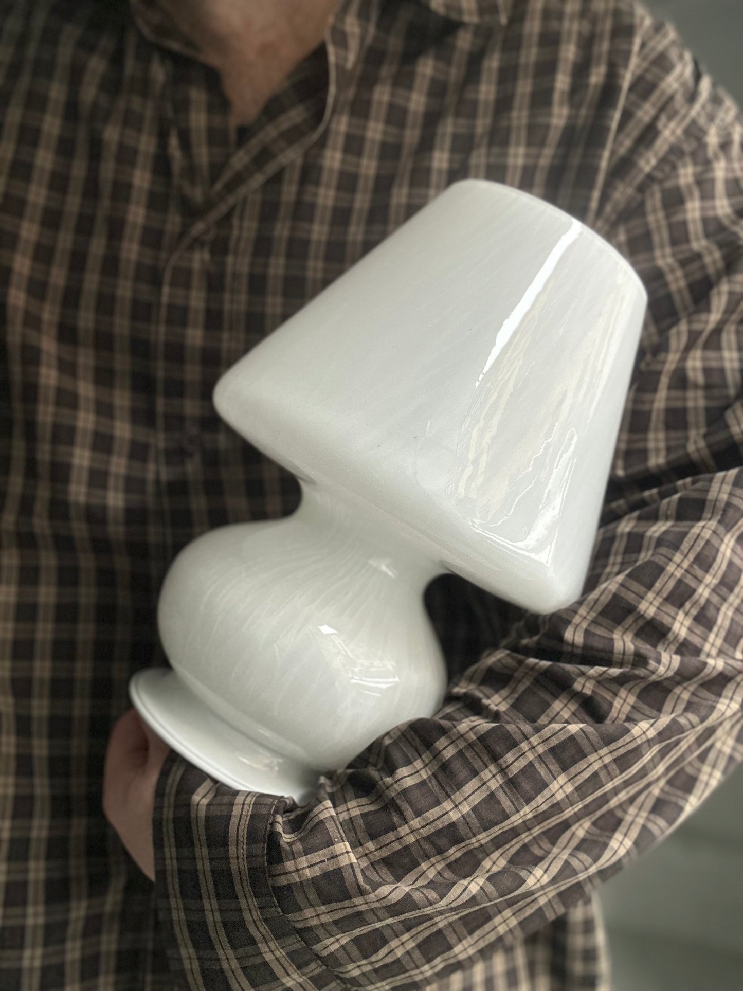 Vintage Murano Marmoreret Mushroom Lampe