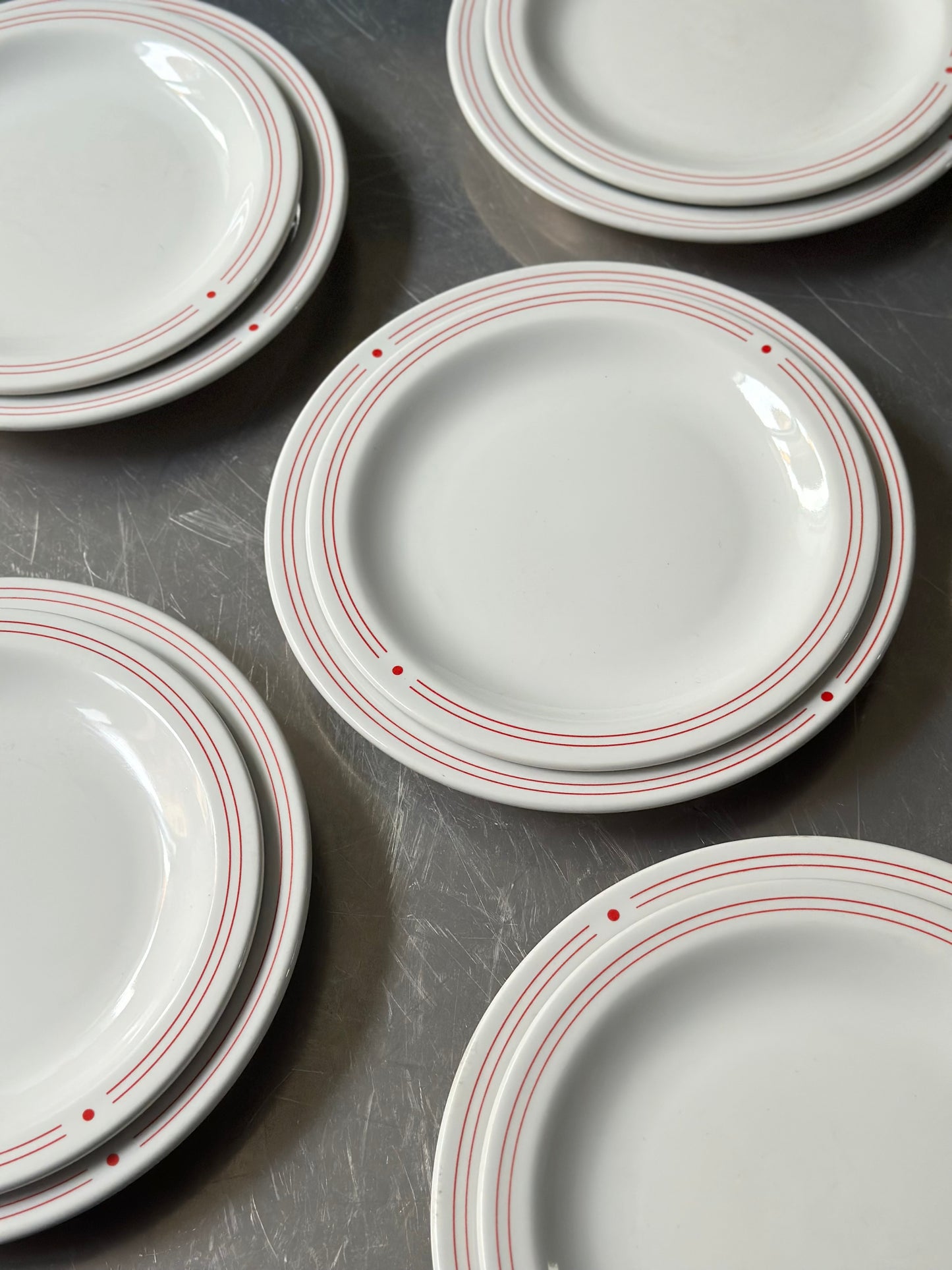 Italiensk Bistro Stel - Rød Dobbeltkant