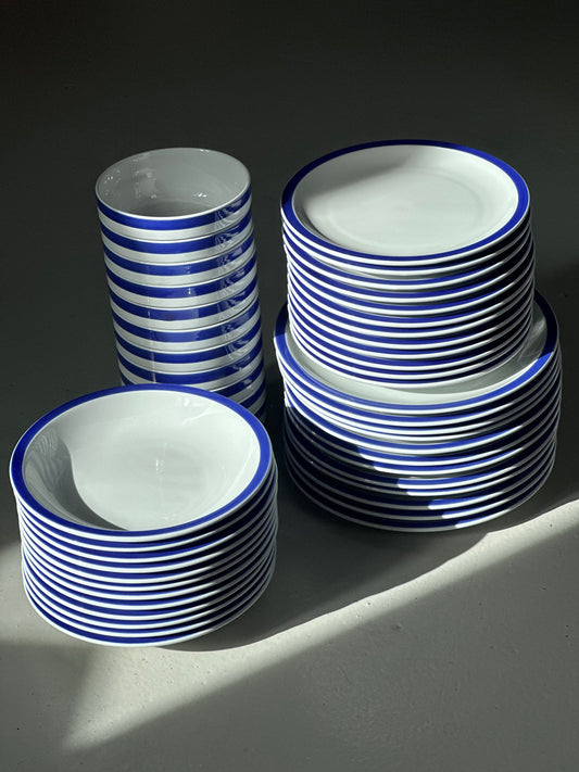 Vintage Bistro Stel - Blå Tyk Kant