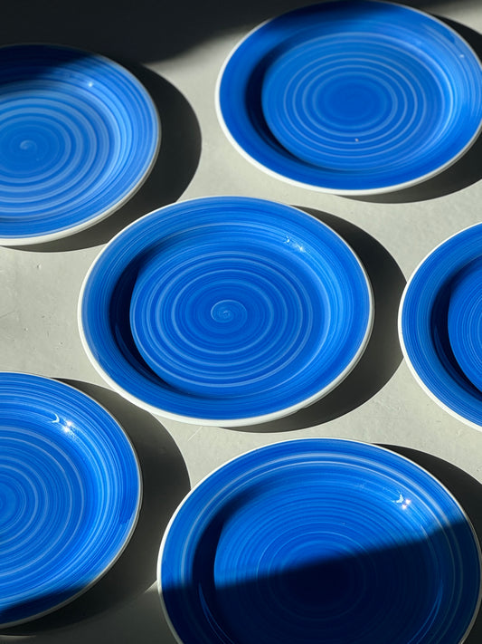 Blå Swirl Tallerkener