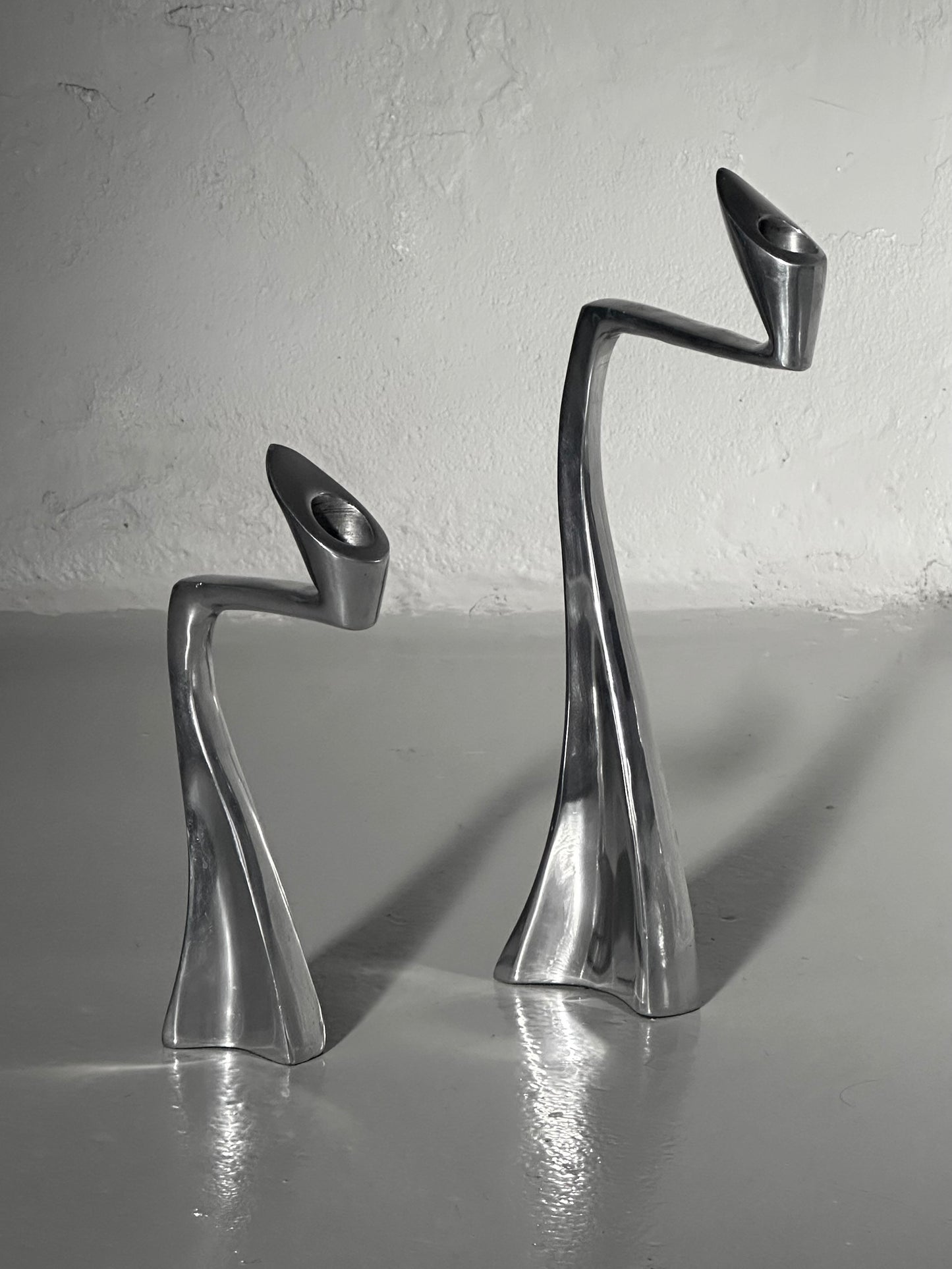 Vintage ‘SWAN’ Lysestager I Aluminium