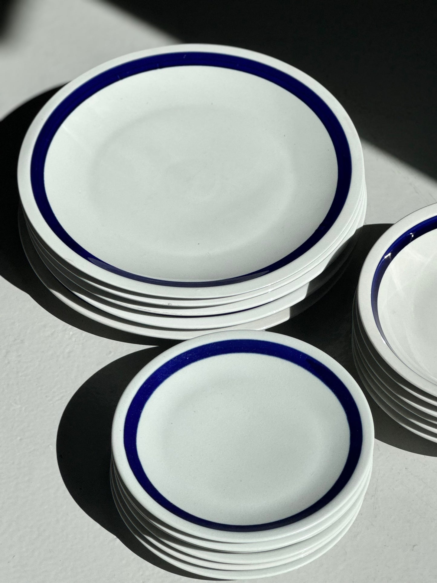 Bistro Tallerkener - Blå Kant