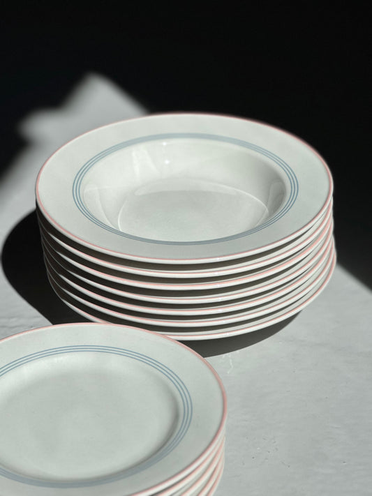 Vintage Bistro Stel - Lyserød/Lyseblå