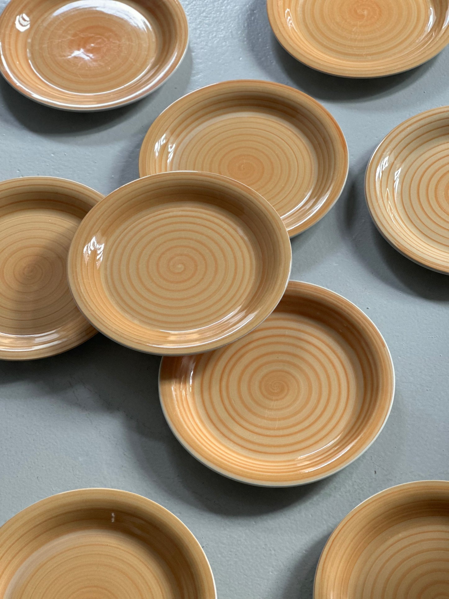 Italienske Swirl Tallerkener - Gul