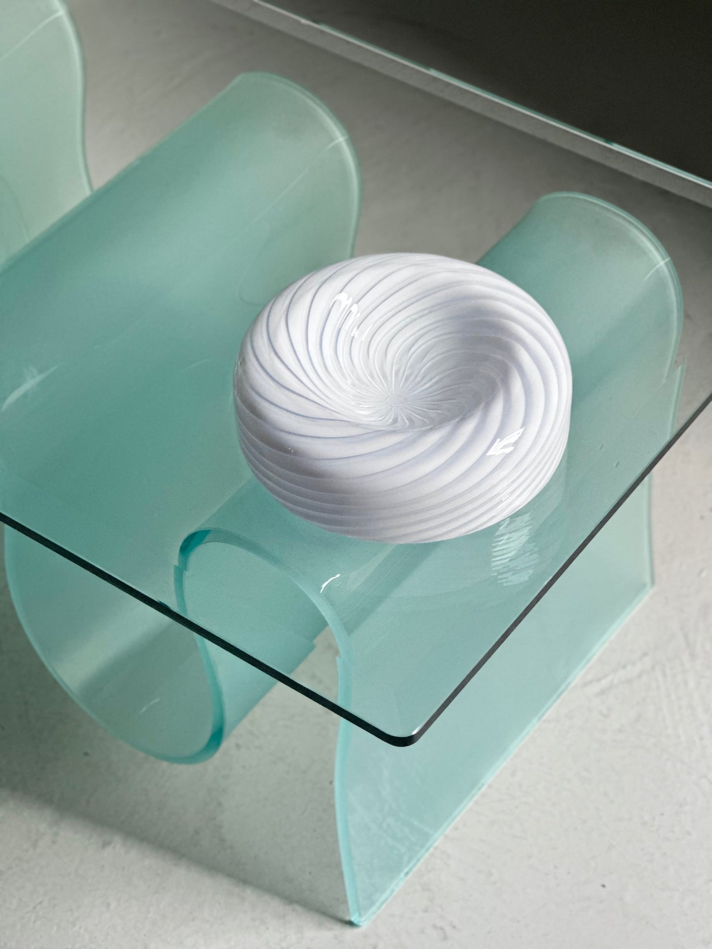 Vintage Murano Swirl Skål - Lyselilla/Hvid