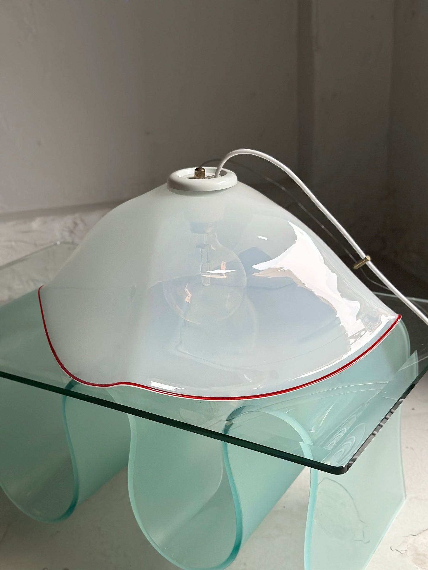 Vintage Murano Pendel - Rød Kant