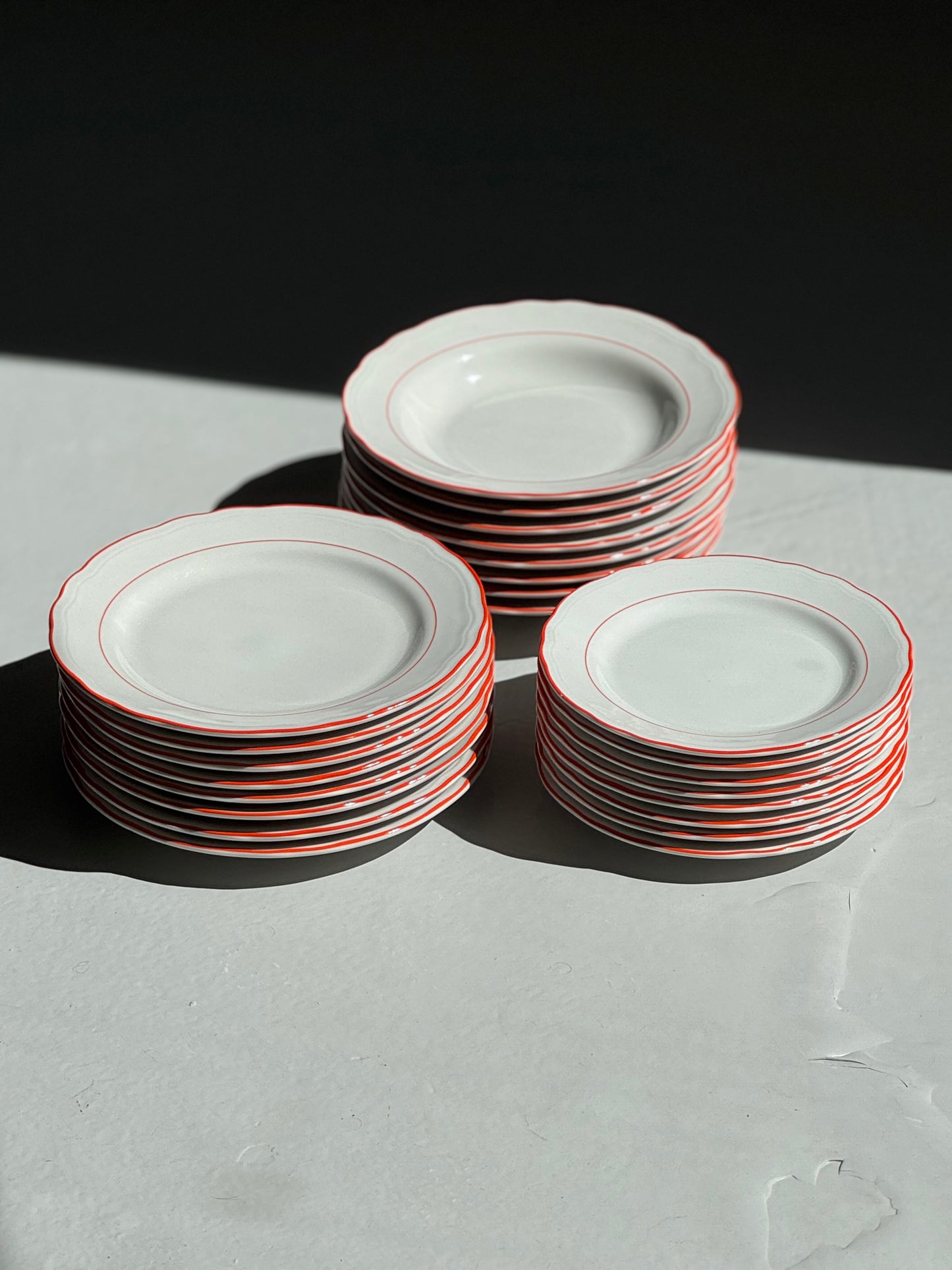 Vintage Bistro Tallerkener - Rød