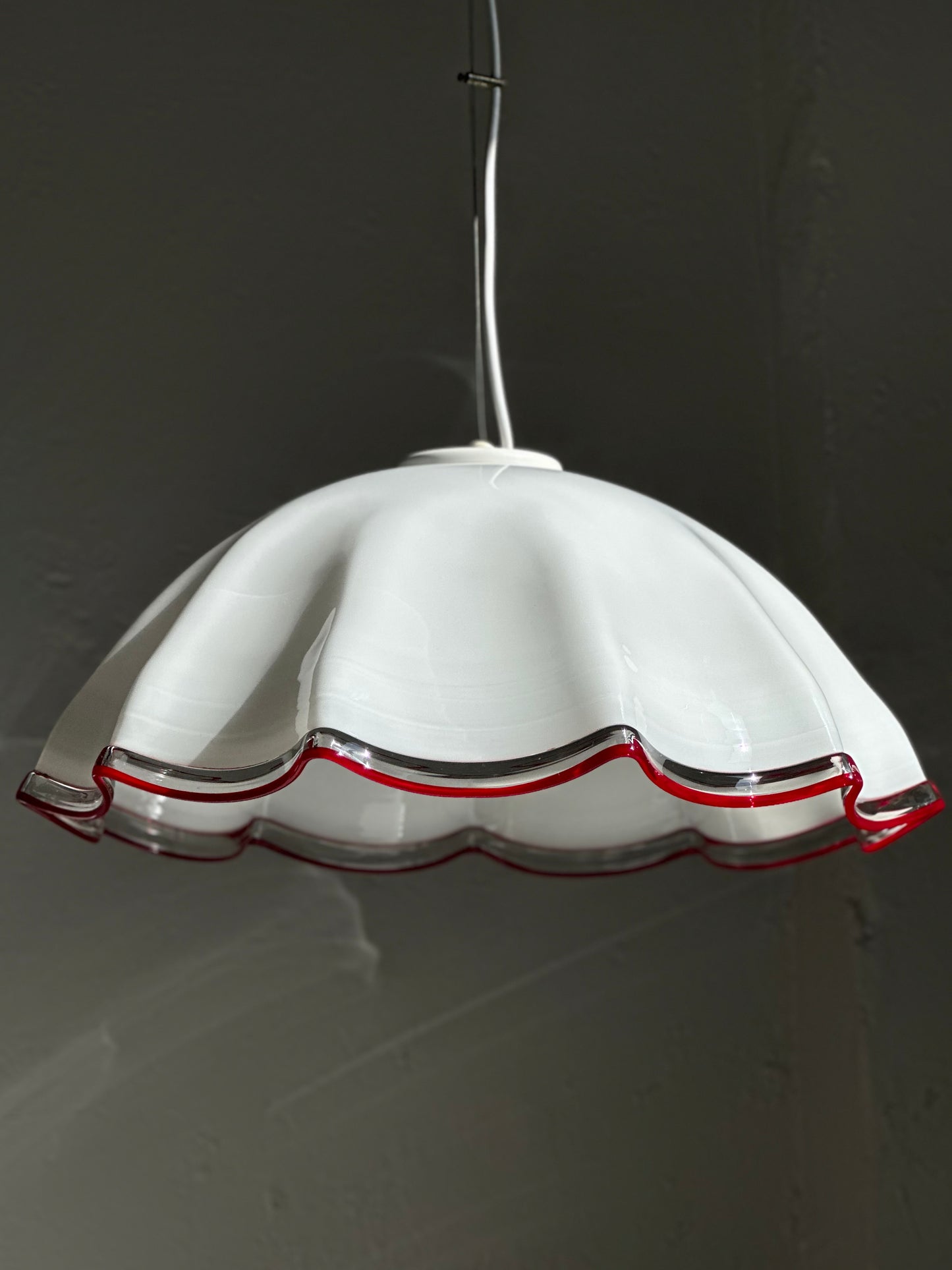 Vintage Murano Pendel - Rød Kant