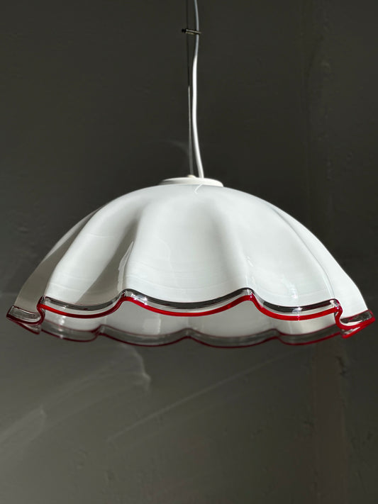 Vintage Murano Pendel - Rød Kant