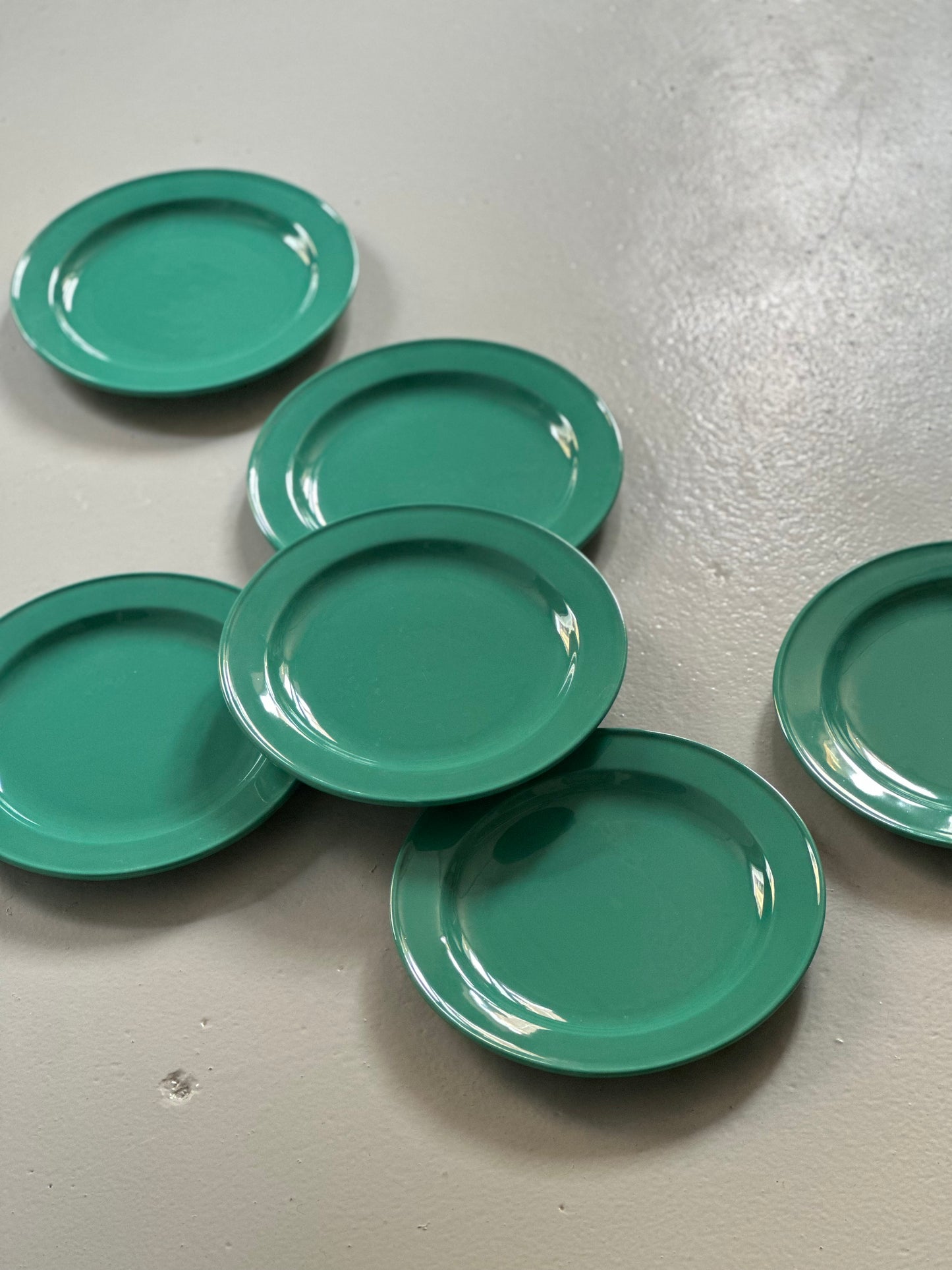 Chunky Italienske Vintage Tallerkener - Grøn