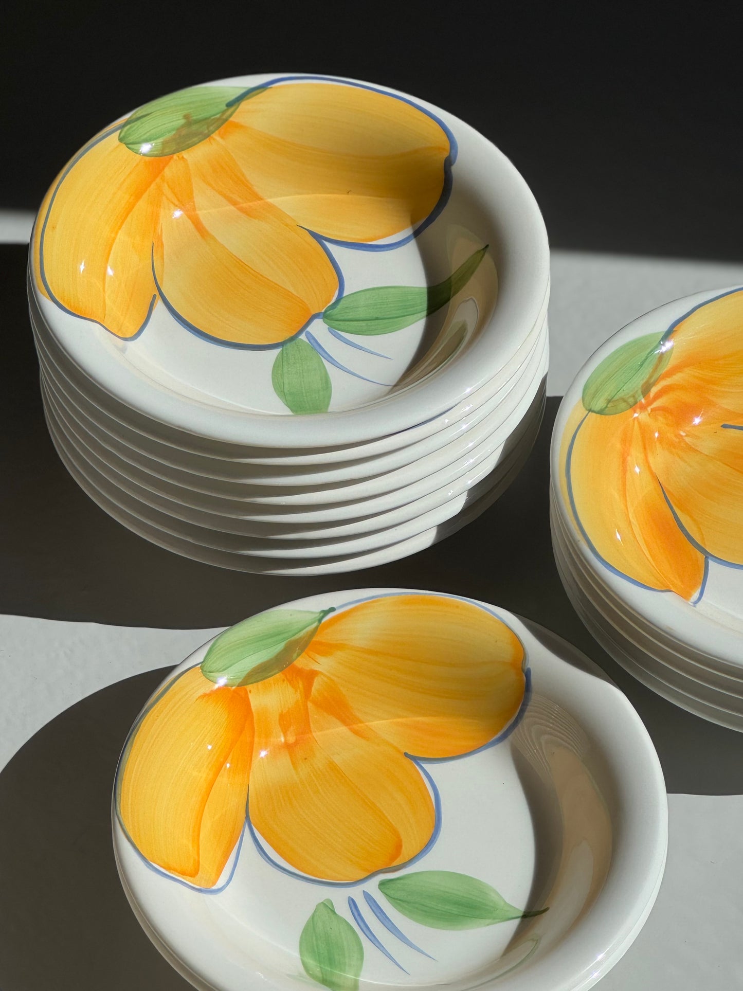 Italienske Vintage Tallerkener - Blomster