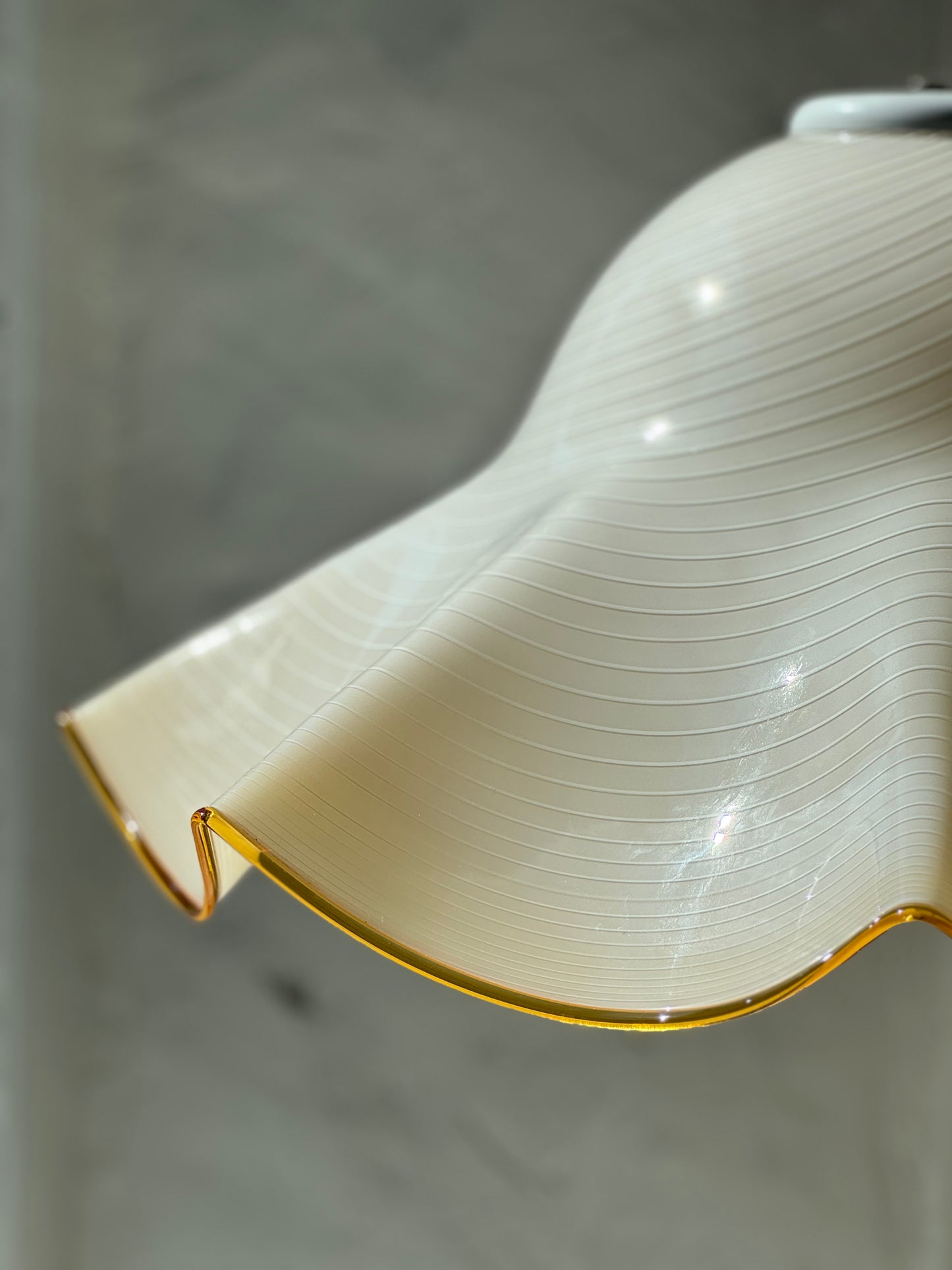 Vintage Murano Swirl Pendel - Creme/Karamel