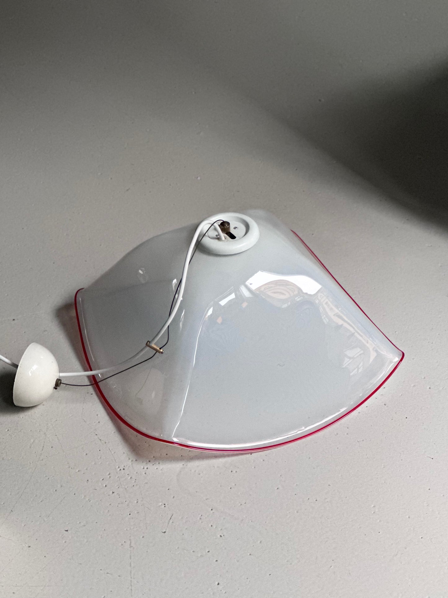 Vintage Murano Pendel - Rød Kant