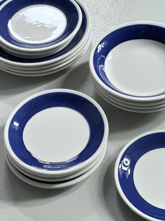 Italiensk Bistro Stel - Tyk Blå Kant