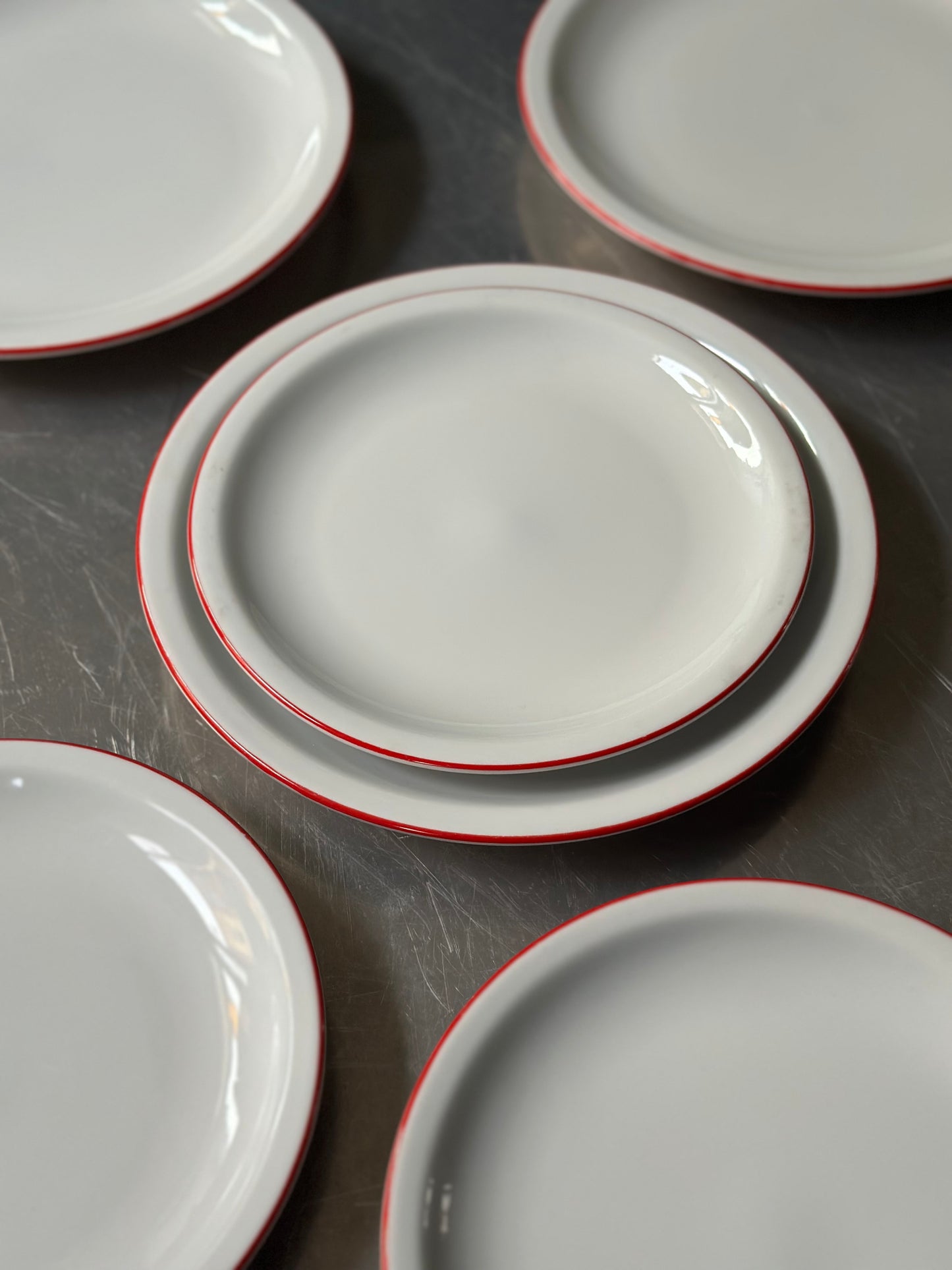 Italiensk Bistro Stel - Rød Kant