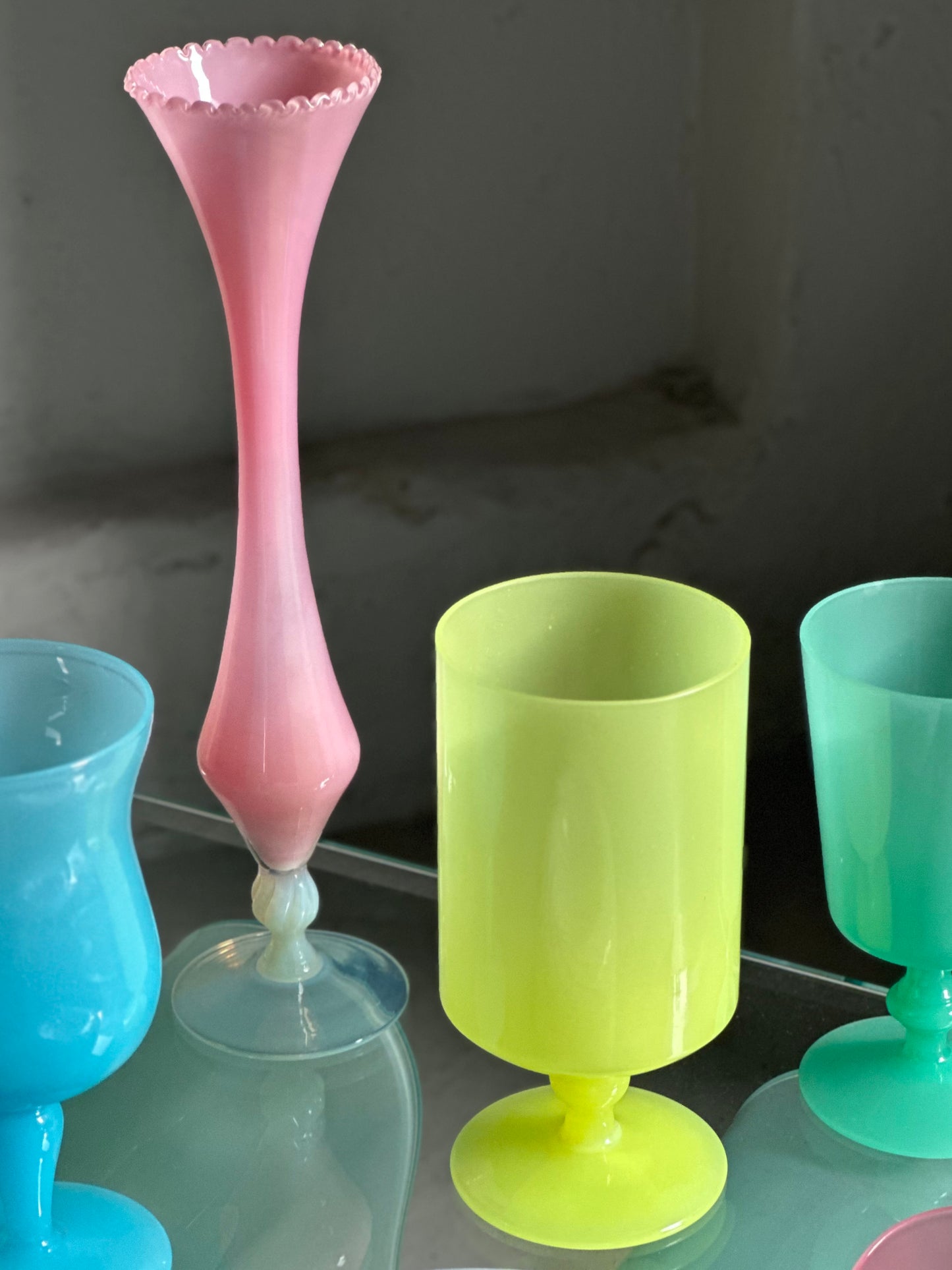 Høj Lyserød Italiensk Vase